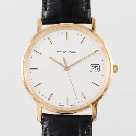 Herrur Certina 18k,batteribyte behövs,diameter ca 33.4 mm.