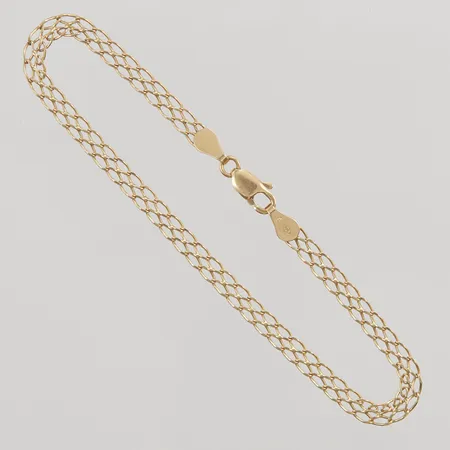 Armband x-länk, 18,5cm, bredd:4mm, skeva länkar, 18K 3,1g.