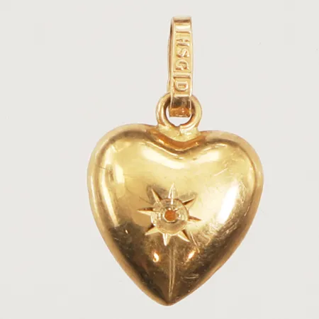 Hänge hjärta, längd 18mm, bredd 10,8mm, defekt, 18K Vikt: 0,8 g