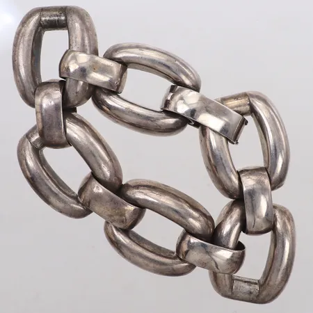 Armband, längd 23,5cm, bredd 27,8mm, ihålig, silver 830/1000 Vikt: 119 g