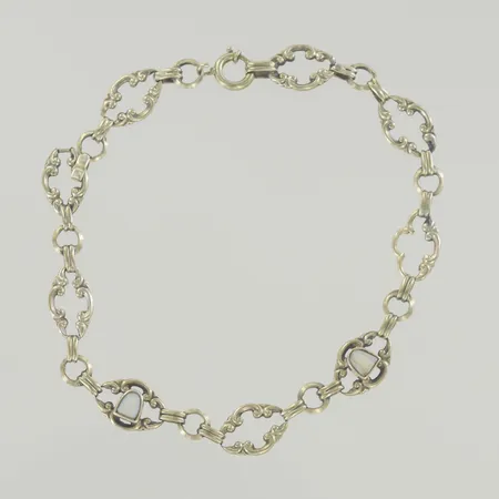 Armband med stenar, längd 20 cm, bredd 8 mm, 14K Vikt: 5 g