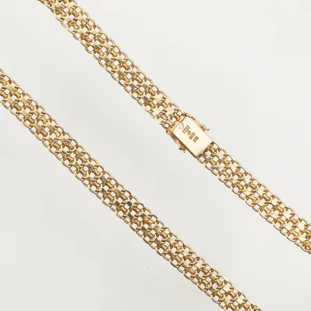 Collier X-länk, längd 39cm, bredd 9-9,5mm, Brofod Aktiebolaget Falköping 1963, 18K  Vikt: 40,1 g