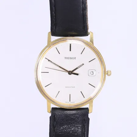 Herrur Tissot Seastar Ø34mm tjänstegravyr boett i 18K Bruttovikt: 30g