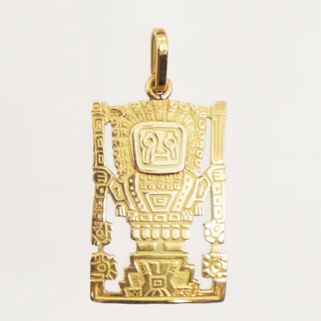 Hänge, längd 29mm inklusive ögla, bredd 14mm, 18K  Vikt: 2,1 g