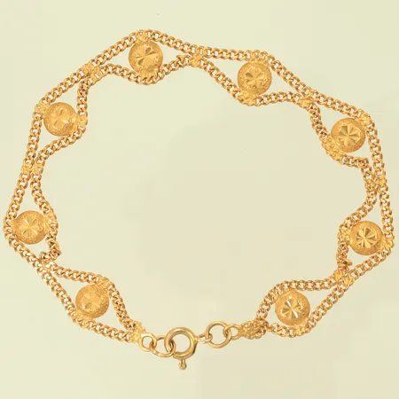 Armband längd 19,5cm, bredd 11mm, 21K, 9,2g Vikt: 9,2 g