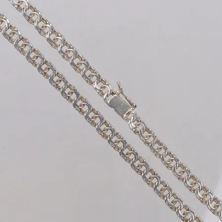 Collier Bismarck, längd 42cm, bredd 6,8mm, lös låsåtta, silver 925/1000 Vikt: 24,9 g