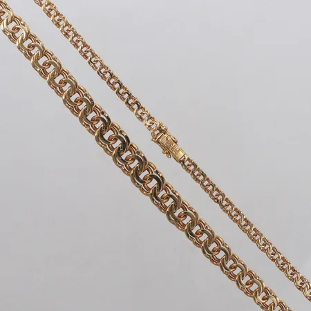 Collier doserad Bismarck, längd 43,5cm, bredd 4,2-9,4mm, 18K Vikt: 29,5 g