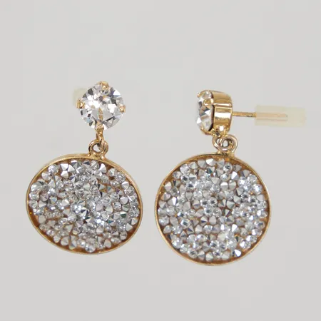 Ett par örhängen Chloe Crystal, Caroline Svedbom, längd ca 37mm, Ø22mm, pläterad mässing, gummistopp 