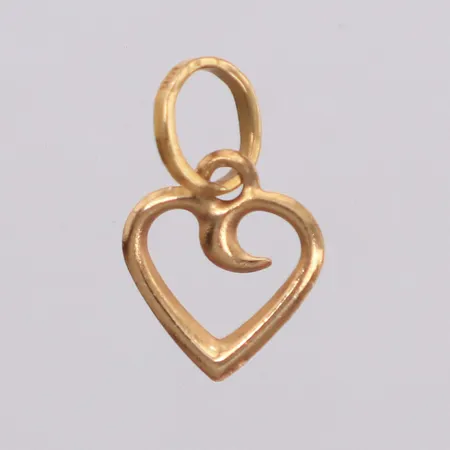 Hänge hjärta, längd 12,7mm, bredd 7,6mm, 18K  Vikt: 0,1 g