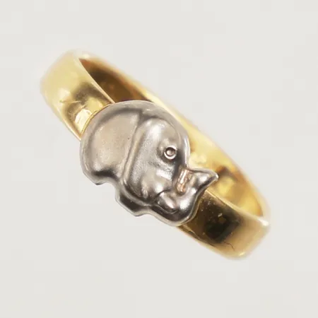 Ring elefant, stl 13, bredd 2,8-5,4mm, Guldfynd, tvåfärgad, 18K  Vikt: 0,7 g