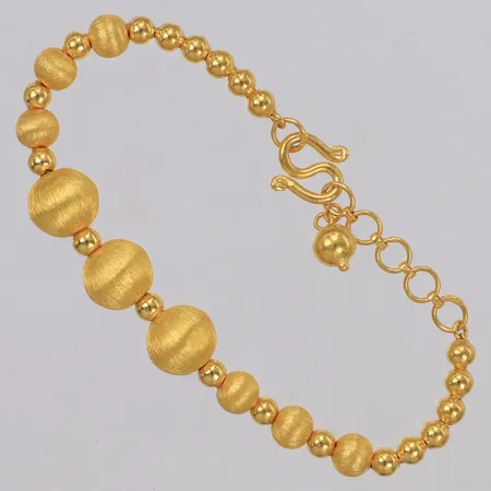 Armband, Thai, justerbar längd ca 16-18cm, bredd 4-10mm, integrerade kulor, 1 Baht, 23K Vikt: 15,1 g