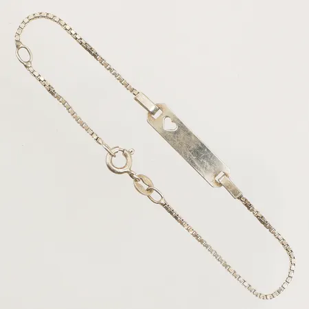 Armband Venezia med bricka, längd 14-17cm, bredd 1-5mm, 925/1000 silver  Vikt: 2,4 g