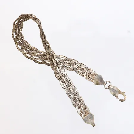 Armband flätad design 18cm, bredd: 7mm, GHA, silver 925/1000 Vikt: 7,7 g