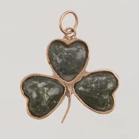 Hänge "treklöver", 23mm, stenar, dekorerad baksida, 9K bruttovikt 4,8g.