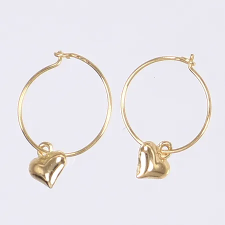 Ett par örhängen creoler Ø9mm, ojämna, 18K  Vikt: 0,3 g