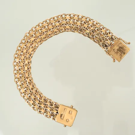 Armband, x-länk, längd 17cm, bredd 14mm, 18K, 24,5g Vikt: 24,5 g