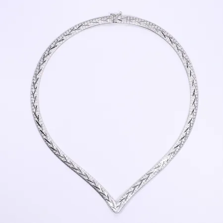 Halscollier silver längd 39cm bredd 6mm 830/1000 Vikt: 22,7 g