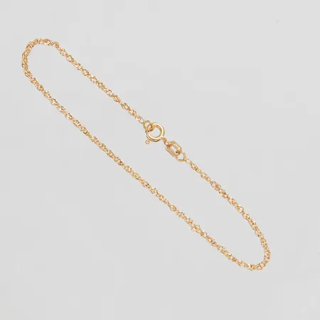 Armband Singapore, längd ca 17,8cm, bredd 1mm, GHA, 18K Vikt: 1,2 g