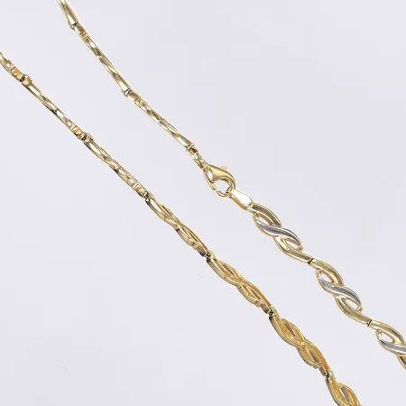 Halscollier tvåfärgat längd 43cm bredd 5mm 18K Vikt: 22,4 g