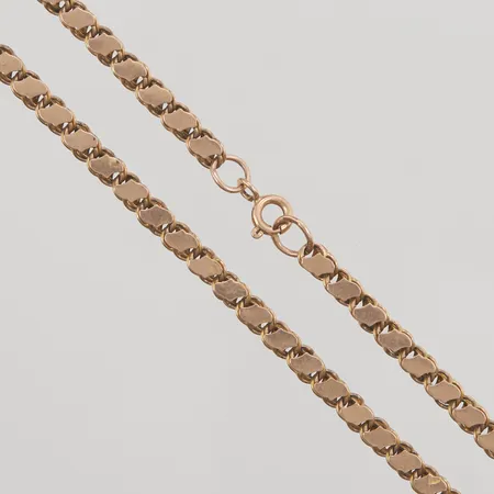 Kedja 59cm, bredd:4mm, något trögt lås, 14K 22,1g.