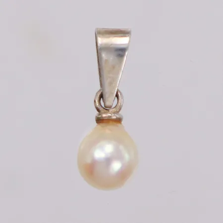 Hänge med imitationspärla, längd 14mm, bredd 5mm, silver 830/1000 Vikt: 0,3 g