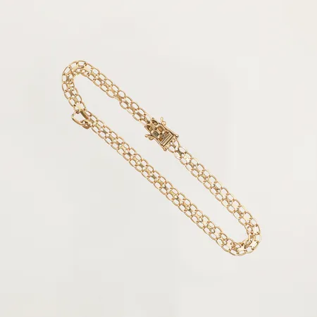 Armband X-länk, längd 19cm, bredd 4,4mm, defekt, 18K  Vikt: 5,1 g