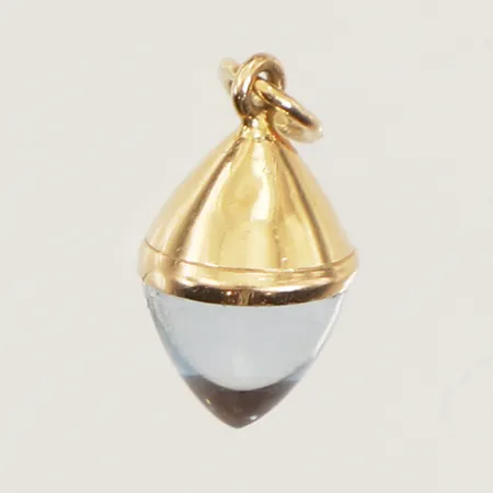 Hänge med sten, längd 16mm inklusive ögla, bredd 7mm, 18K  Vikt: 0,9 g