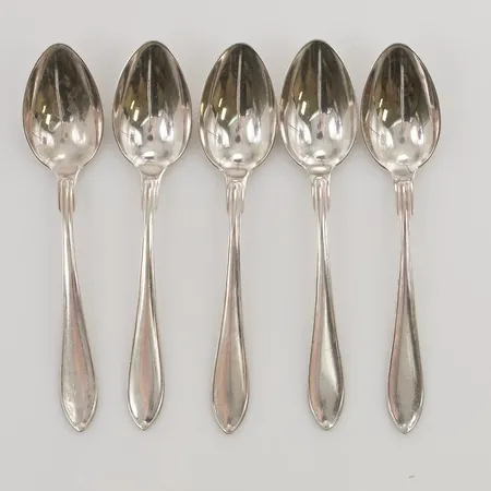 5 Kaffeskedar, 11cm, 830/1000 Silver 49,7g.