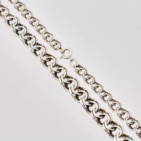 Collier i silver, 45cm, Bismarck, bredd 6,4-9,6mm, 830/1000, tillverkad av Odenguld AB, vikt 26,9g.