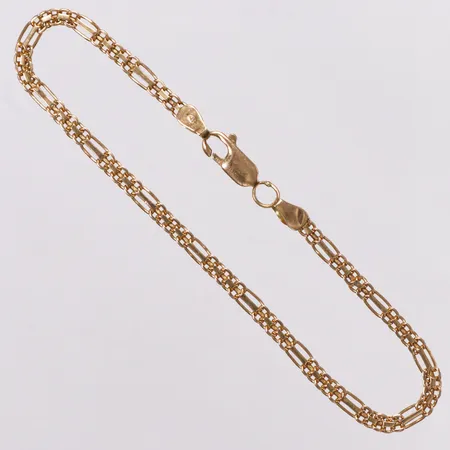 Armband delvis X-länk, längd 19cm, bredd 3mm, bucklig vid lås, 18K Vikt: 3,8 g