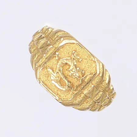 Klackring med drake stl 16¼ bredd 3-10mm bucklig skena 22K Vikt: 4,9 g