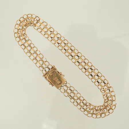 Armband X-länk, längd 19,5cm, bredd 9mm, defekta länkdelar, 18K, 7,3g Vikt: 7,3 g