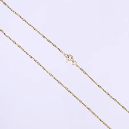 Halskedja 46cm bredd 2mm, lätt bucklig, 18K  Vikt: 5,2 g