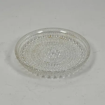 Coaster / Glasunderlägg Kastehelmi, IIttala, Oiva Toikka, Ø8,5cm, klarglas, 