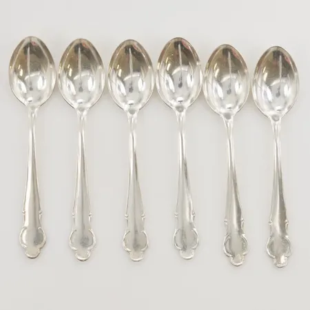 6 Kaffeskedar, 12cm, 830/1000 Silver 87,6g.