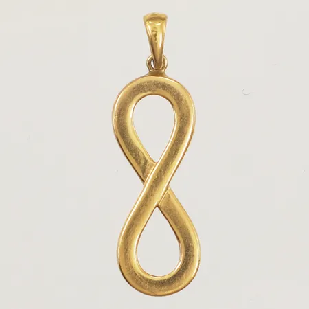 Hänge evighetstecken, längd 32,5mm inklusive ögla, bredd 9,8mm, 21K  Vikt: 2 g