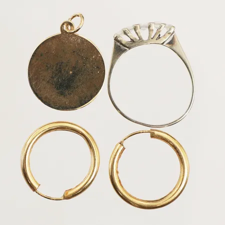 Diverse guld, stenar, skadat, defekt, 18K  Vikt: 4,4 g