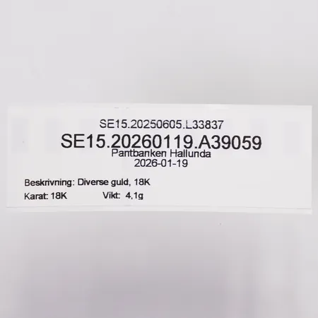 Diverse guld, 18K Vikt: 4,1 g