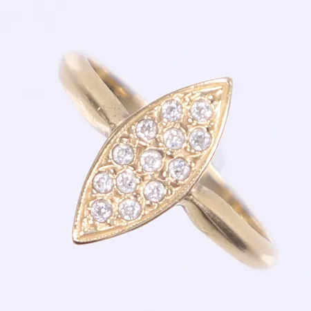 Ring med vita stenar stl 17¾ bredd 2-15mm 14K Vikt: 3,1 g