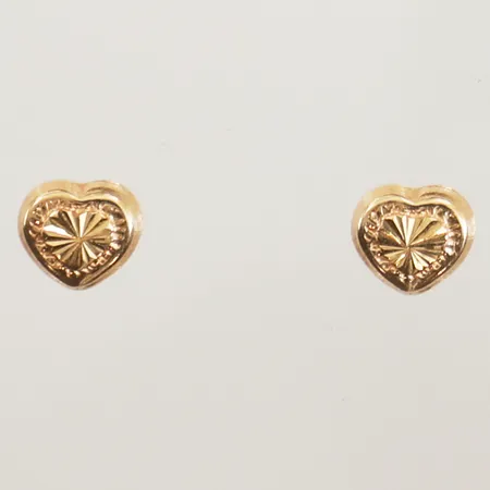 Ett par örhängen hjärtan, Ø ca 6mm, 18K Vikt: 0,6 g