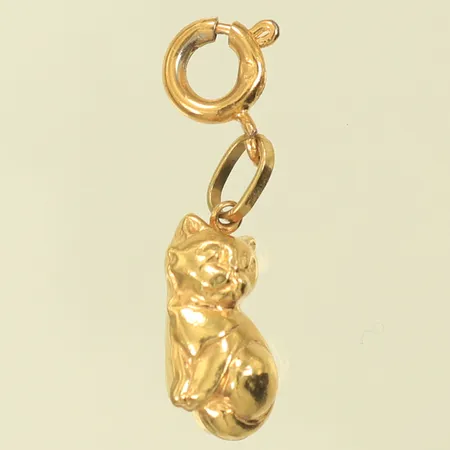 Hänge katt, längd 24mm, bredd 8mm, buckligt lås, 18K, 0,8g Vikt: 0,8 g