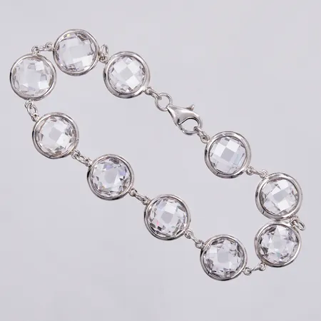 Armband med stenar längd 18,3cm, bredd ca 2-12mm, 925/1000 silver Vikt: 17,3 g