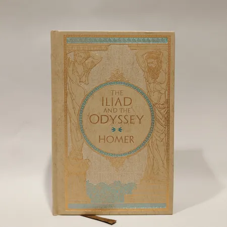 Läderinbunden bok, Homer "The Iliad and the Odyssey" Barnes & Noble Skickas med paket.