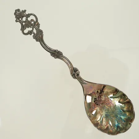 Dessertsked, längd 14,5cm, 20-38mm, gravyr, Silver 830/1000, 22,5g Vikt: 22,5 g