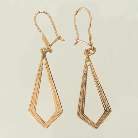 Örhängen, längd 55mm, bredd 16mm, 14K, 3,2g Vikt: 3,2 g