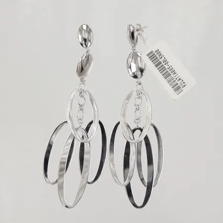 Ett par örhängen Elle, längd 11cm, bredd 9-18mm, röd sten, 925/1000 silver,   Vikt: 18,6 g