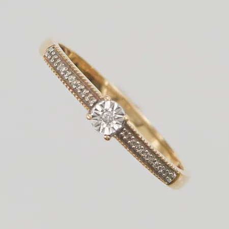 Ring diamanter 23x ca 0,0025ct, Ø18½, bredd:3mm, 18K 2,0g.