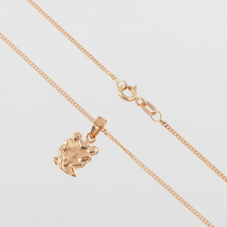 Collier med hänge 18k,längd ca 38 cm,hängets höjd 16.5 mm. Vikt: 2,9 g