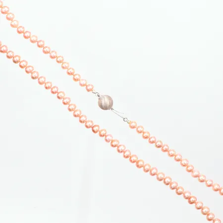 Collier odlade pärlor rosaskiftningar silverlås 925/1000, längd 49cm, Ø 5,5mm Vikt: 0 g