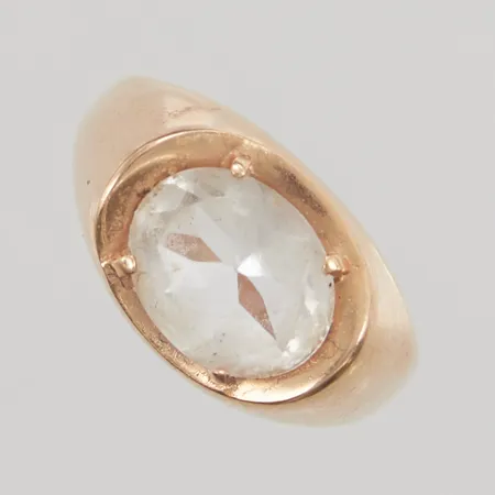 Ring Ø18, bredd:11mm, vit sten, 18K 3,1g.